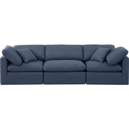 Indulge Navy Linen Textured Fabric Modular Sofa