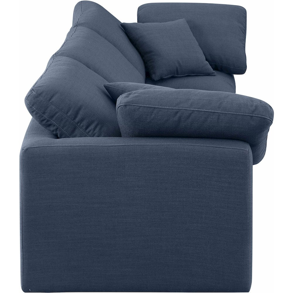 Indulge Navy Linen Textured Fabric Modular Sofa