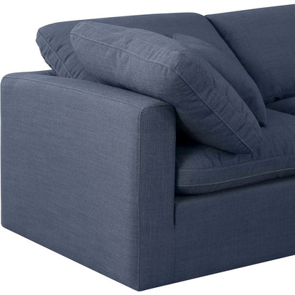 Indulge Navy Linen Textured Fabric Modular Sofa