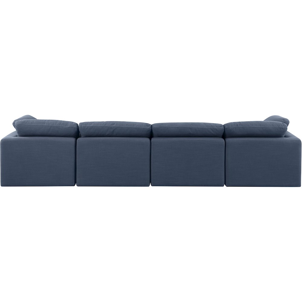 Indulge Navy Linen Textured Fabric Modular Sofa