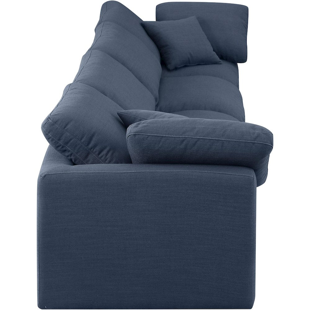 Indulge Navy Linen Textured Fabric Modular Sofa