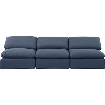 Indulge Navy Linen Textured Fabric Modular Sofa