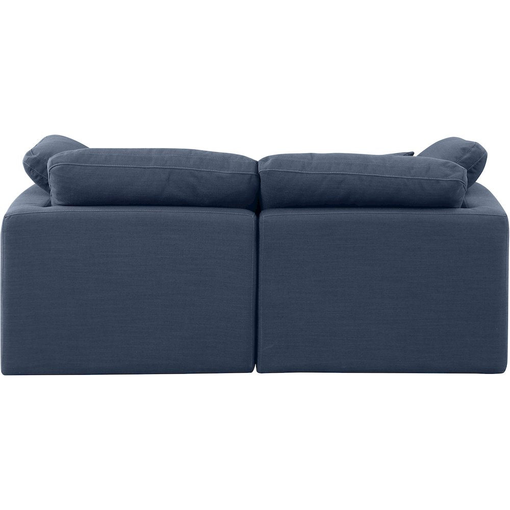 Indulge Navy Linen Textured Fabric Modular Sofa