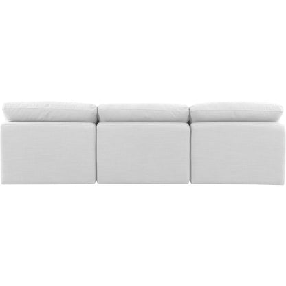 Indulge White Linen Textured Fabric Modular Sofa