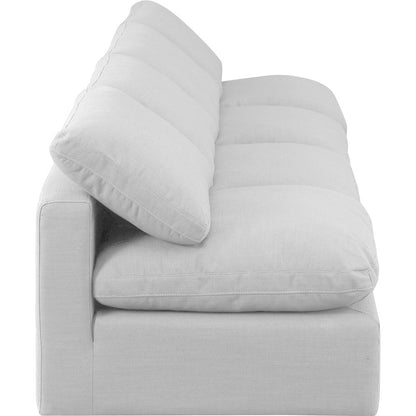 Indulge White Linen Textured Fabric Modular Sofa