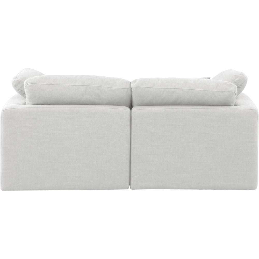 Indulge White Linen Textured Fabric Modular Sofa