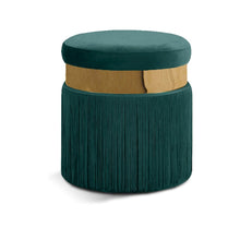 Yasmine Green Velvet Ottoman/Stool