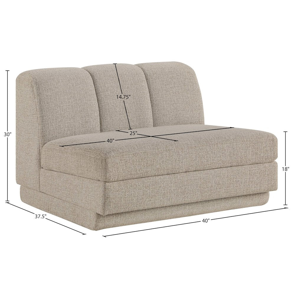 Modari Beige Fabric Upholstered Armless Chair