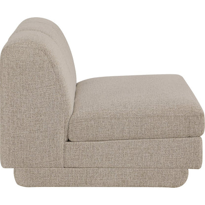 Modari Beige Fabric Upholstered Armless Chair