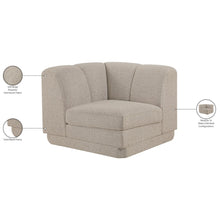 Modari Beige Fabric Upholstered Corner Chair