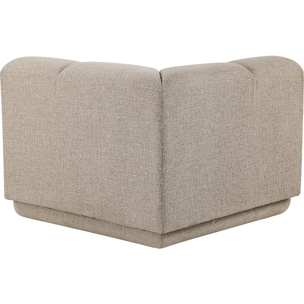 Modari Beige Fabric Upholstered Corner Chair