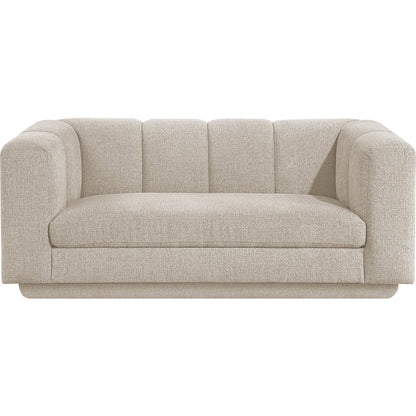 Modari 70.25" Beige Fabric Upholstered Loveseat