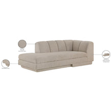 Modari Beige Fabric Upholstered Right Arm Chaise