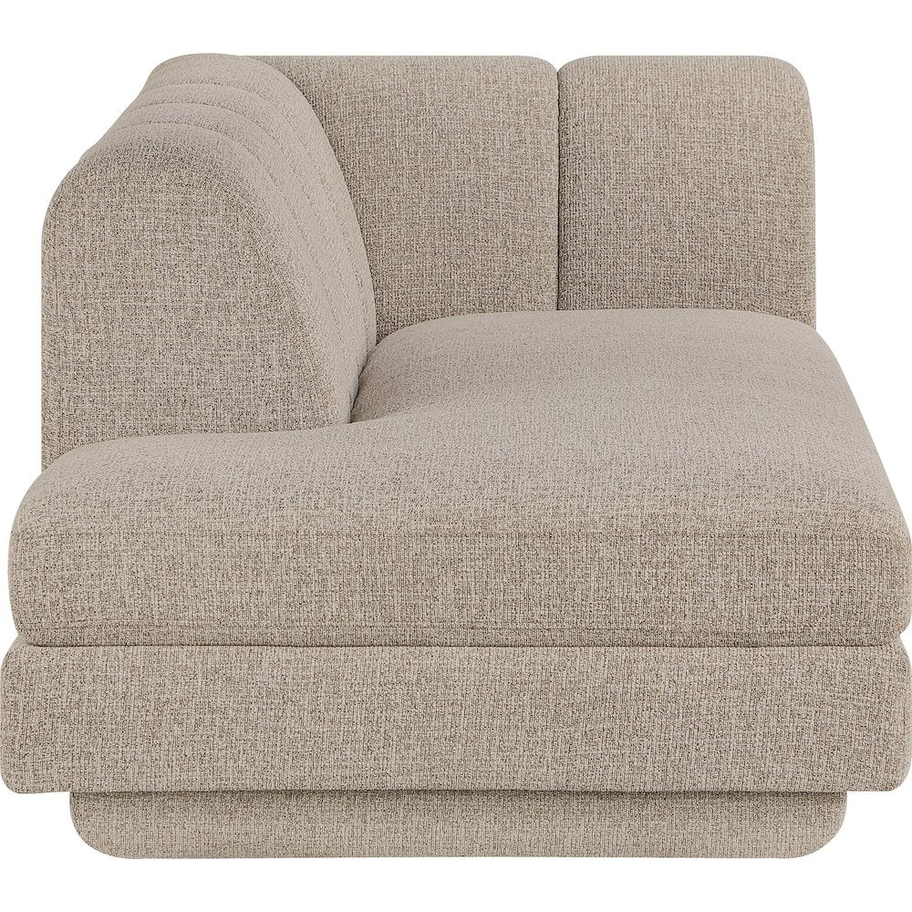 Modari Beige Fabric Upholstered Right Arm Chaise