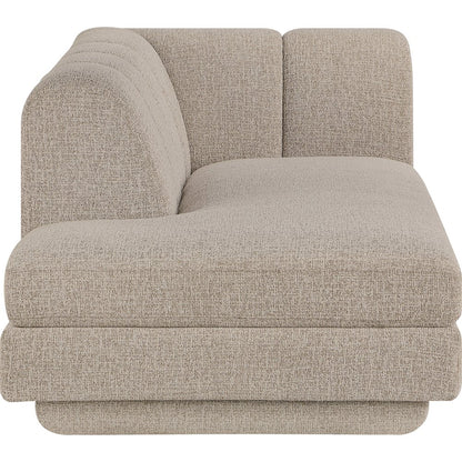 Modari Beige Fabric Upholstered Right Arm Chaise