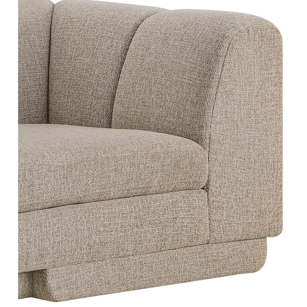 Modari Beige Fabric Upholstered Right Arm Chaise