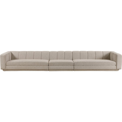 Modari Beige Fabric Upholstered 3pc. Modular Sofa
