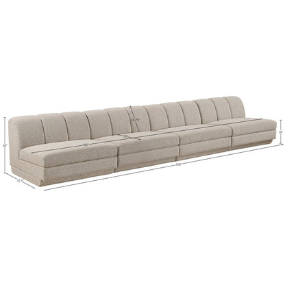 Modari Beige Fabric Upholstered 4pc. Modular Sofa