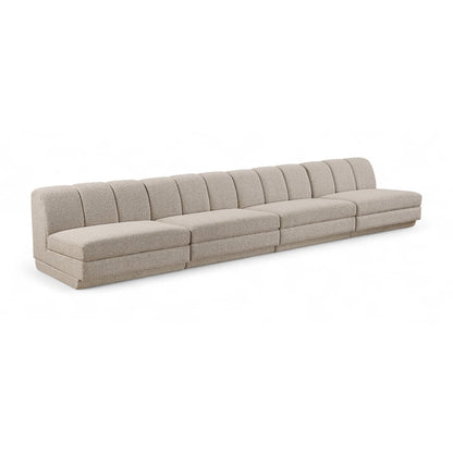 Modari Beige Fabric Upholstered 4pc. Modular Sofa
