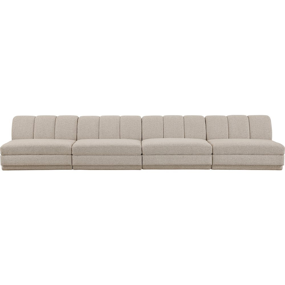 Modari Beige Fabric Upholstered 4pc. Modular Sofa