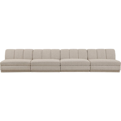Modari Beige Fabric Upholstered 4pc. Modular Sofa