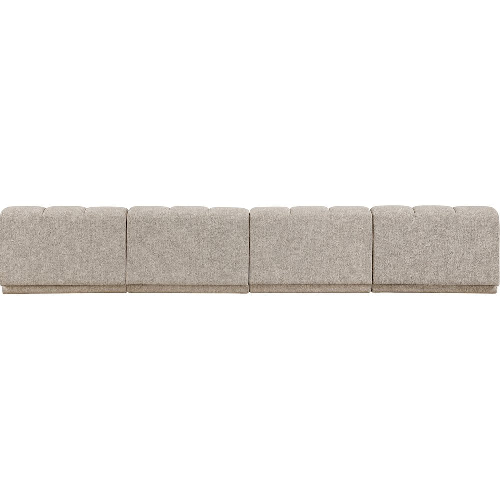Modari Beige Fabric Upholstered 4pc. Modular Sofa