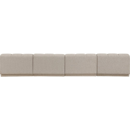 Modari Beige Fabric Upholstered 4pc. Modular Sofa