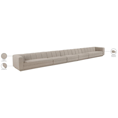 Modari Beige Fabric Upholstered 5pc. Modular Sofa