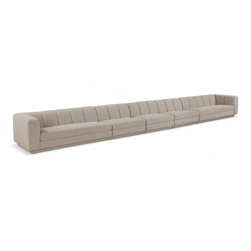 Modari Beige Fabric Upholstered 5pc. Modular Sofa