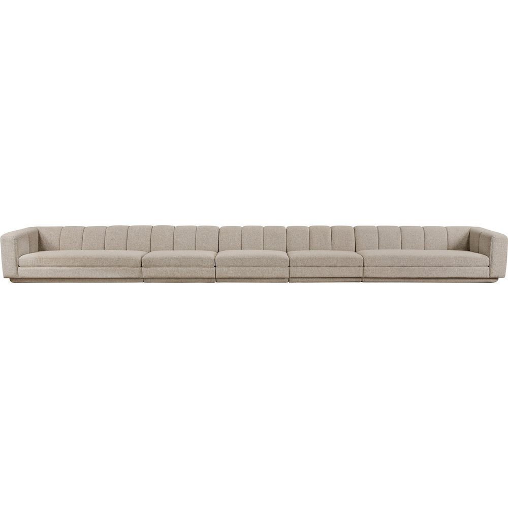Modari Beige Fabric Upholstered 5pc. Modular Sofa