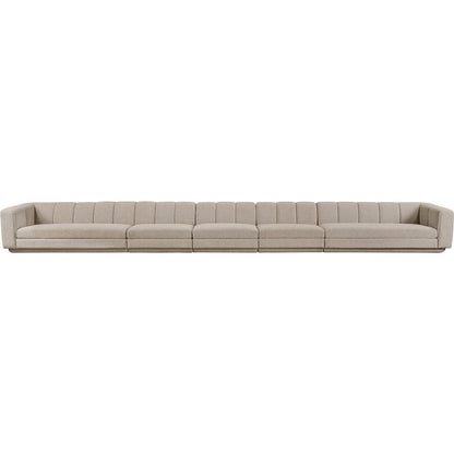 Modari Beige Fabric Upholstered 5pc. Modular Sofa