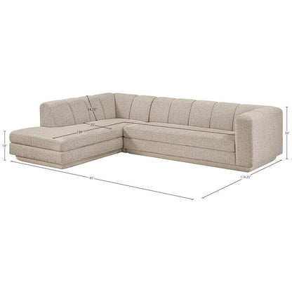 Modari Beige Fabric Upholstered 2pc. Modular Sectional