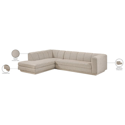 Modari Beige Fabric Upholstered 2pc. Modular Sectional