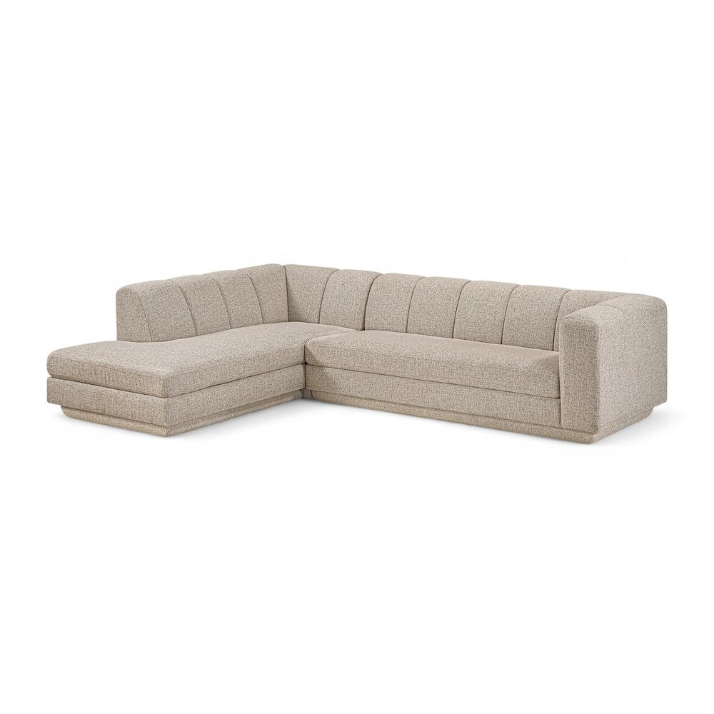 Modari Beige Fabric Upholstered 2pc. Modular Sectional