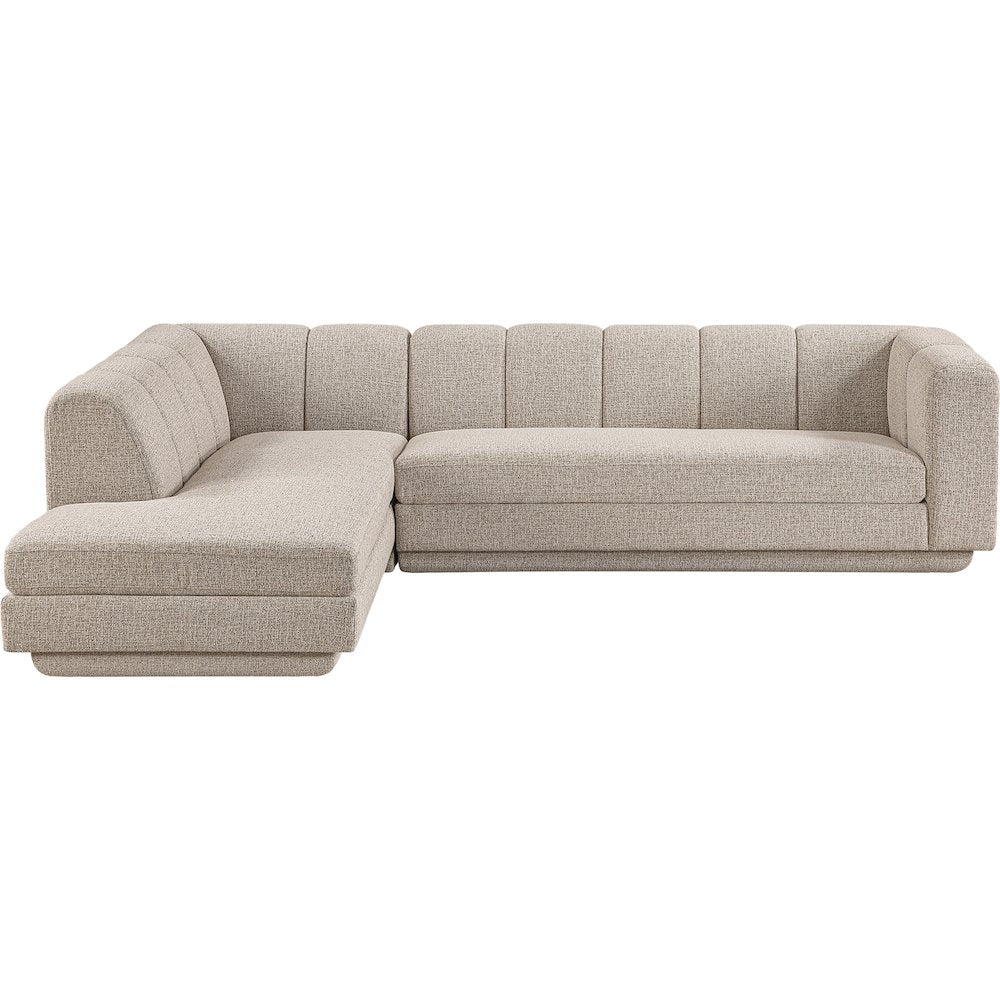 Modari Beige Fabric Upholstered 2pc. Modular Sectional