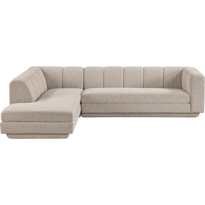 Modari Beige Fabric Upholstered 2pc. Modular Sectional