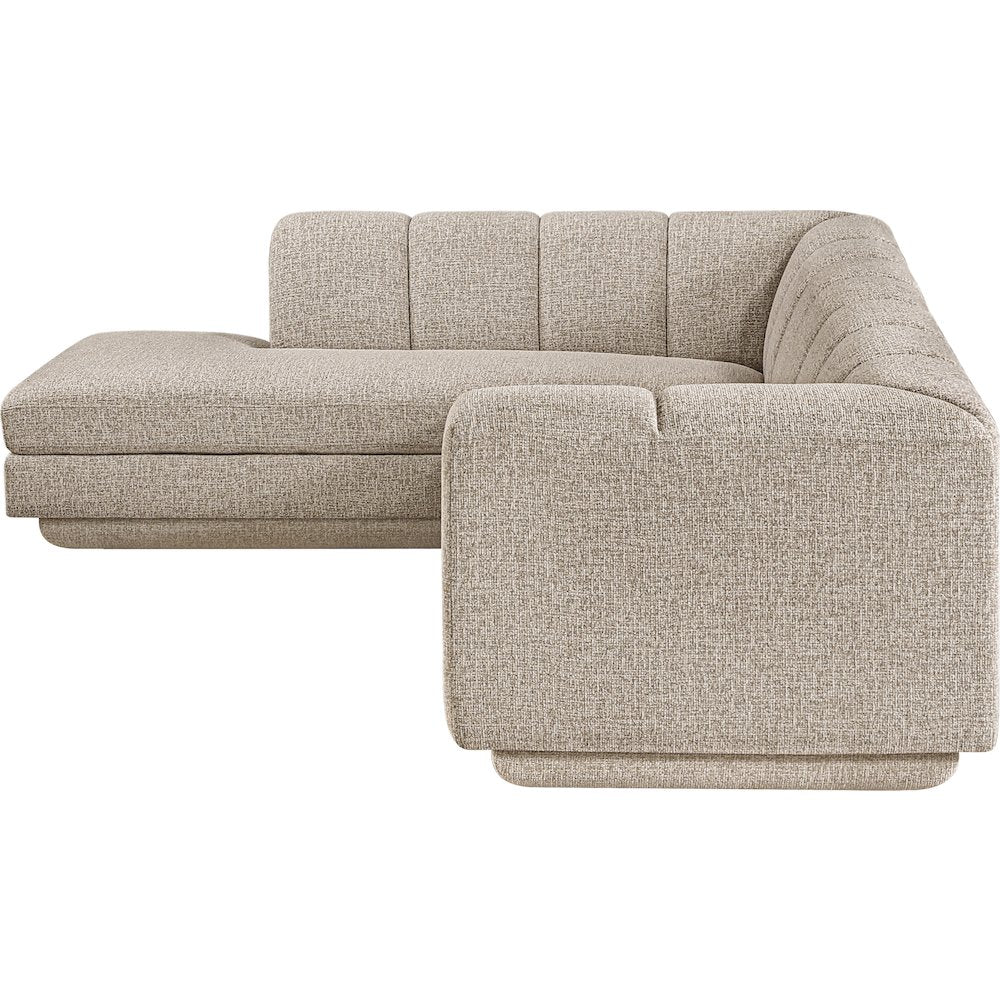 Modari Beige Fabric Upholstered 2pc. Modular Sectional