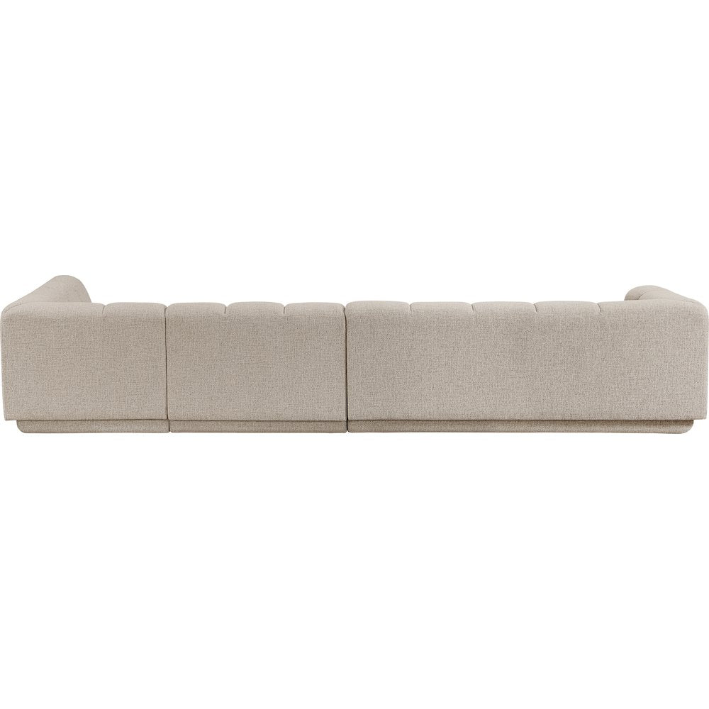 Modari Beige Fabric Upholstered 3pc. Modular Sectional