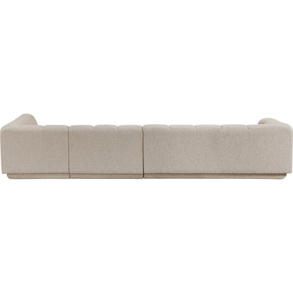 Modari Beige Fabric Upholstered 3pc. Modular Sectional