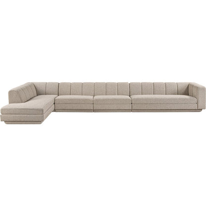Modari Beige Fabric Upholstered 3pc. Modular Sectional