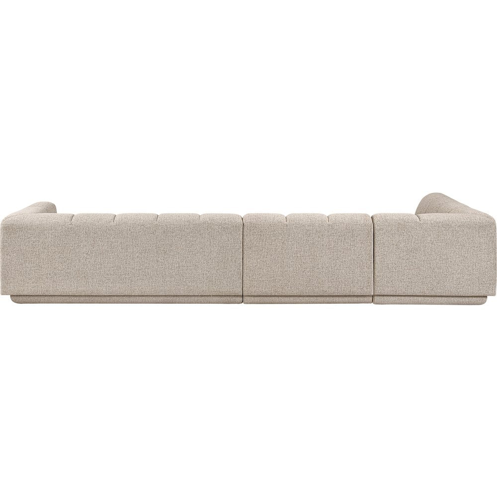 Modari Beige Fabric Upholstered 3pc. Modular Sectional