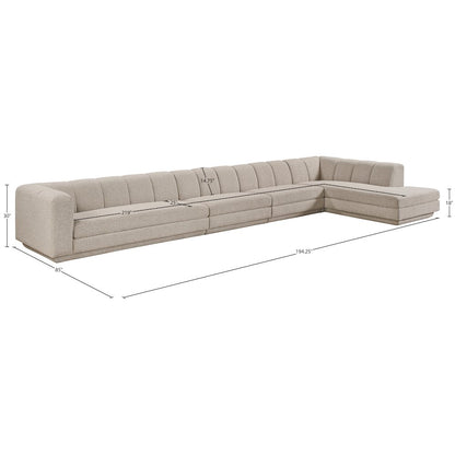 Modari Beige Fabric Upholstered 4pc. Modular Sectional