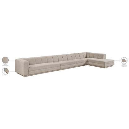 Modari Beige Fabric Upholstered 4pc. Modular Sectional