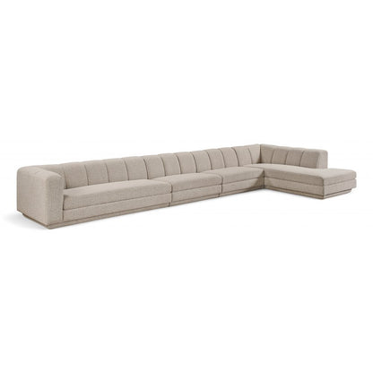 Modari Beige Fabric Upholstered 4pc. Modular Sectional