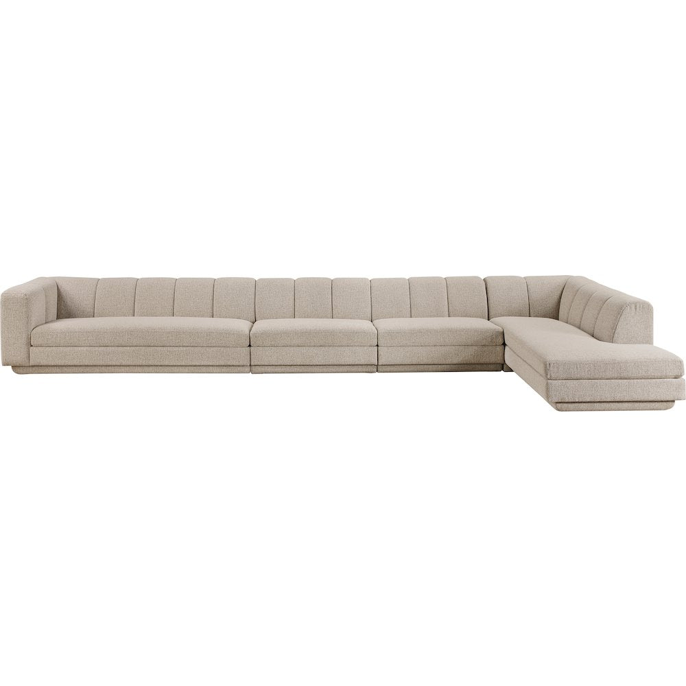 Modari Beige Fabric Upholstered 4pc. Modular Sectional