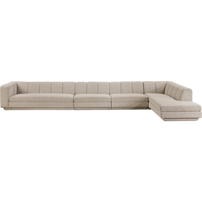 Modari Beige Fabric Upholstered 4pc. Modular Sectional