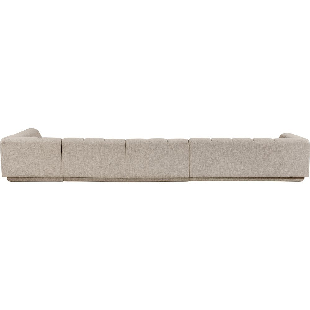 Modari Beige Fabric Upholstered 4pc. Modular Sectional