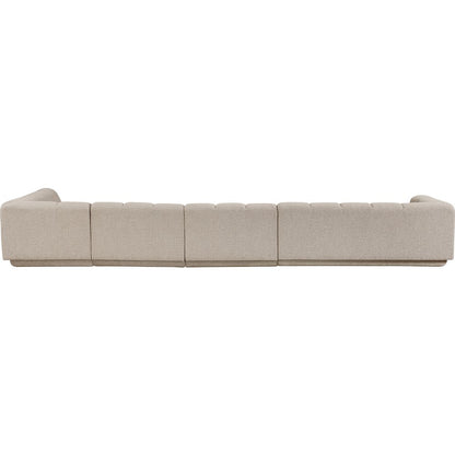 Modari Beige Fabric Upholstered 4pc. Modular Sectional