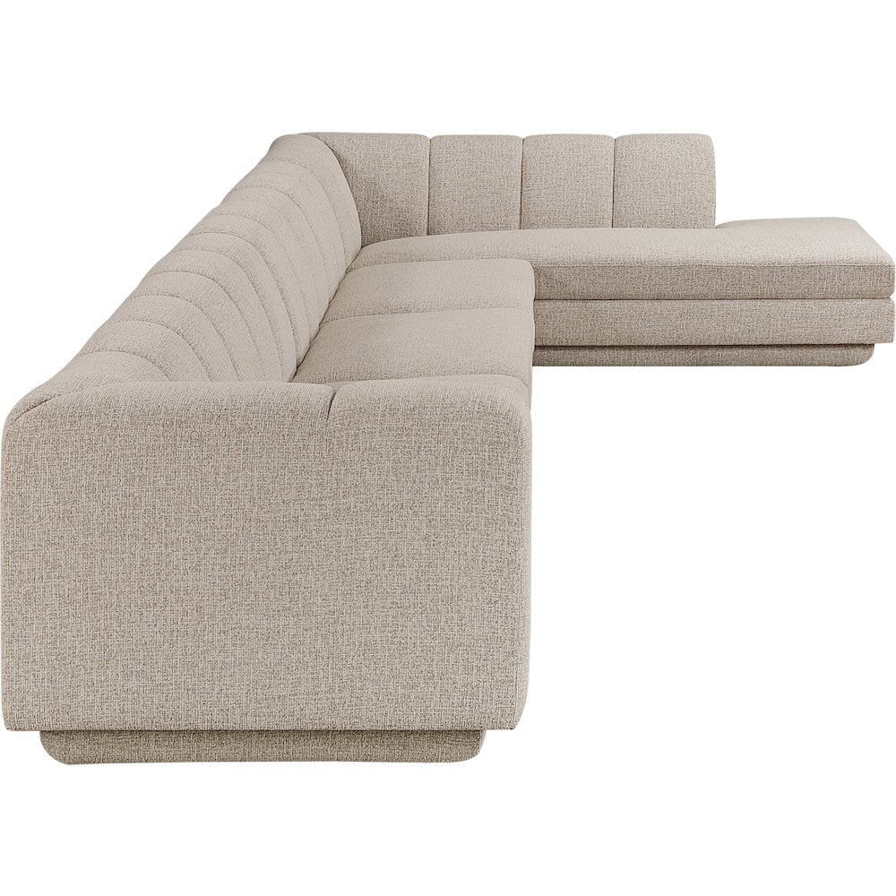 Modari Beige Fabric Upholstered 4pc. Modular Sectional