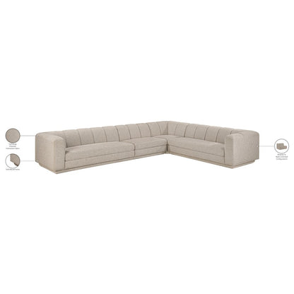 Modari Beige Fabric Upholstered 4pc. Modular Sectional